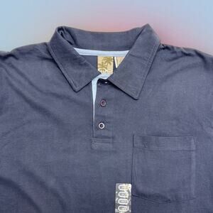 OP Men’s Medium Navy Blue Cotton Pocket Polo Shirt NEW